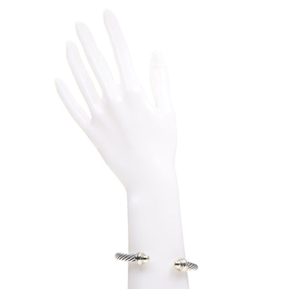 David Yurman Sterling Silver 14K Yellow Gold 7mm Cable Classics Bracelet 2 of 5