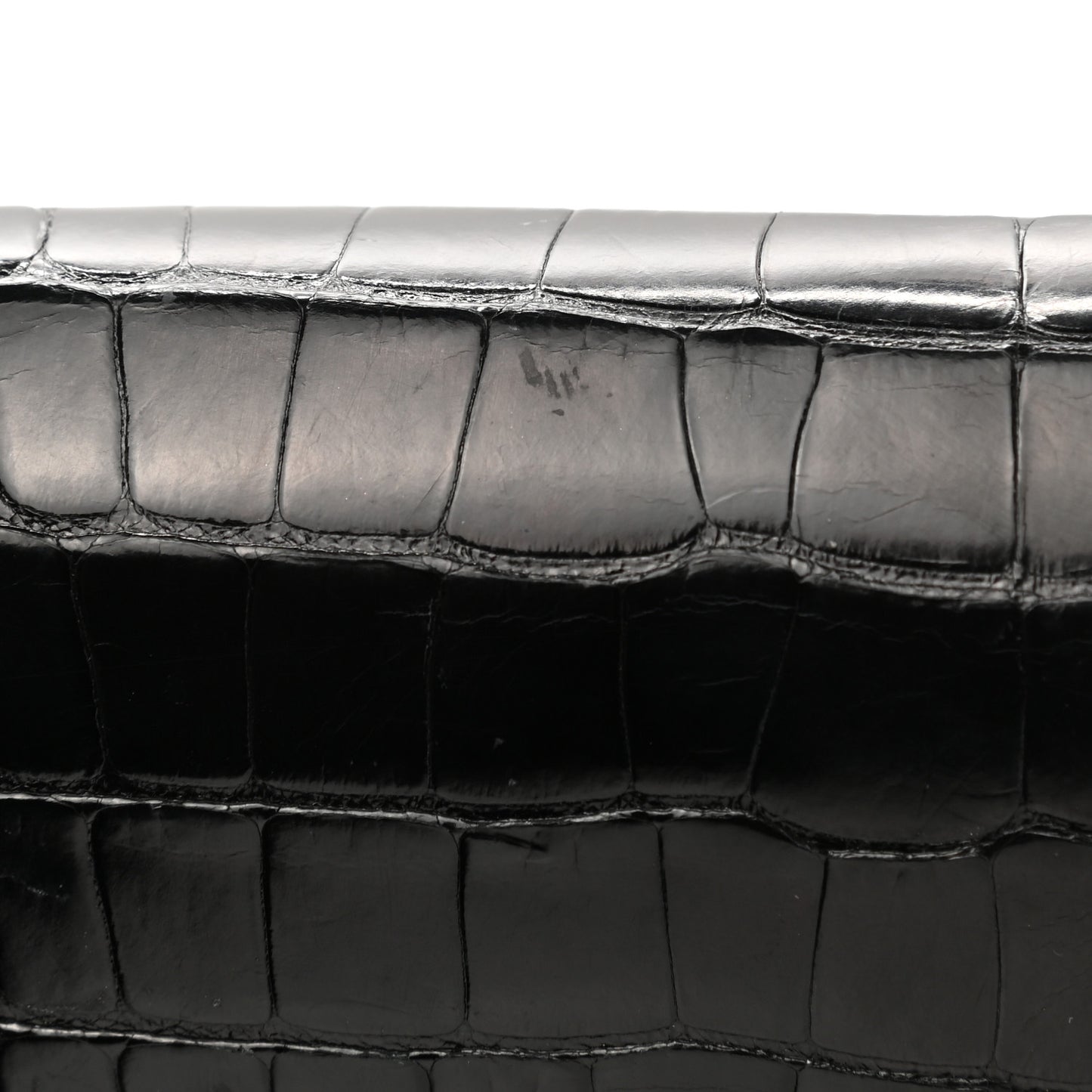 Shiny Alligator Constance Long Wallet Black