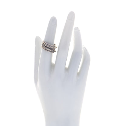 David Yurman Sterling Silver Diamond 11mm Wide Crossover Cable Ring 51 5.75 2 of 4