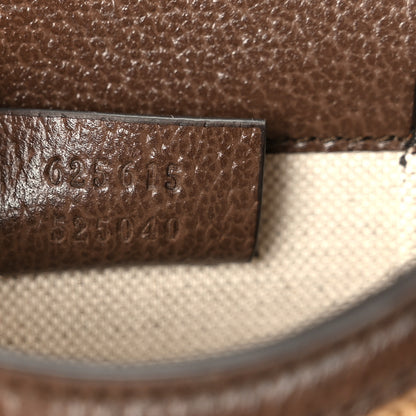 Gucci Monogram Jumbo GG Textured Dollar Calfskin Mini Horsebit 1955 Crossbody Bag Camel Ebony New Acero 7 of 11