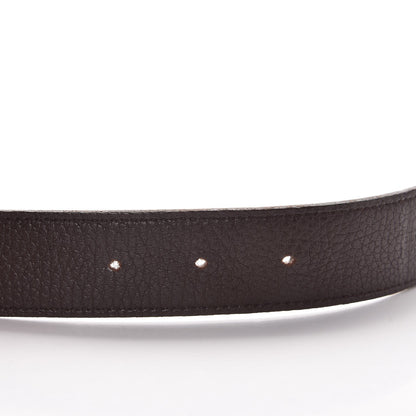 Hermes Box Togo 32mm H Belt 80 Black Chocolate 5 of 8