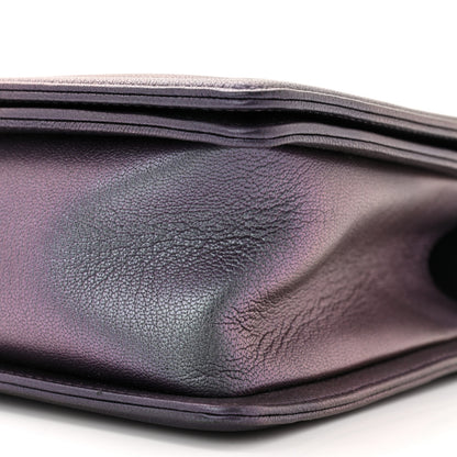 Chanel Iridescent Goatskin Quilted New Medium Boy Flap Purple 10 of 10