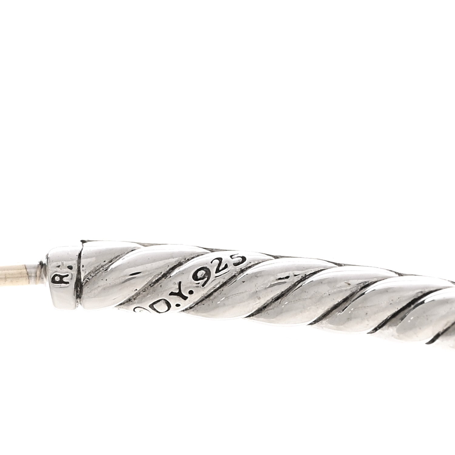 David Yurman Sterling Silver Diamond Large Pave Hoop Earrings 4 of 4