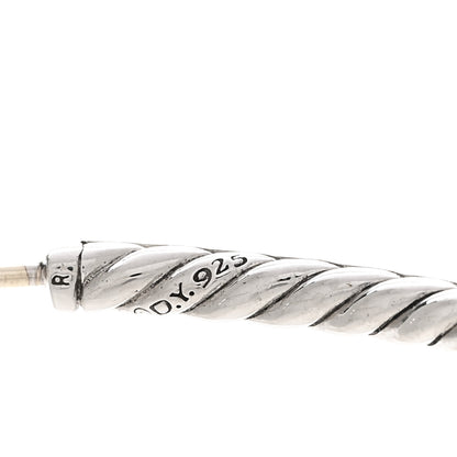 David Yurman Sterling Silver Diamond Large Pave Hoop Earrings 4 of 4