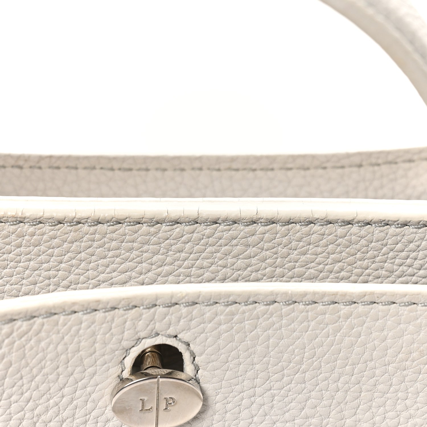 Loro Piana Grained Calfskin Cluisee Petite Odessa Shoulder Bag Grey 11 of 11
