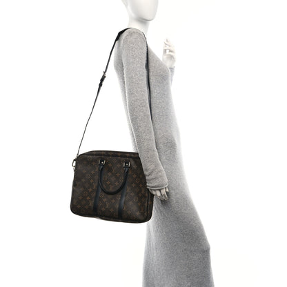 Louis Vuitton Monogram Macassar Porte Documents Voyage Soft Briefcase 2 of 9