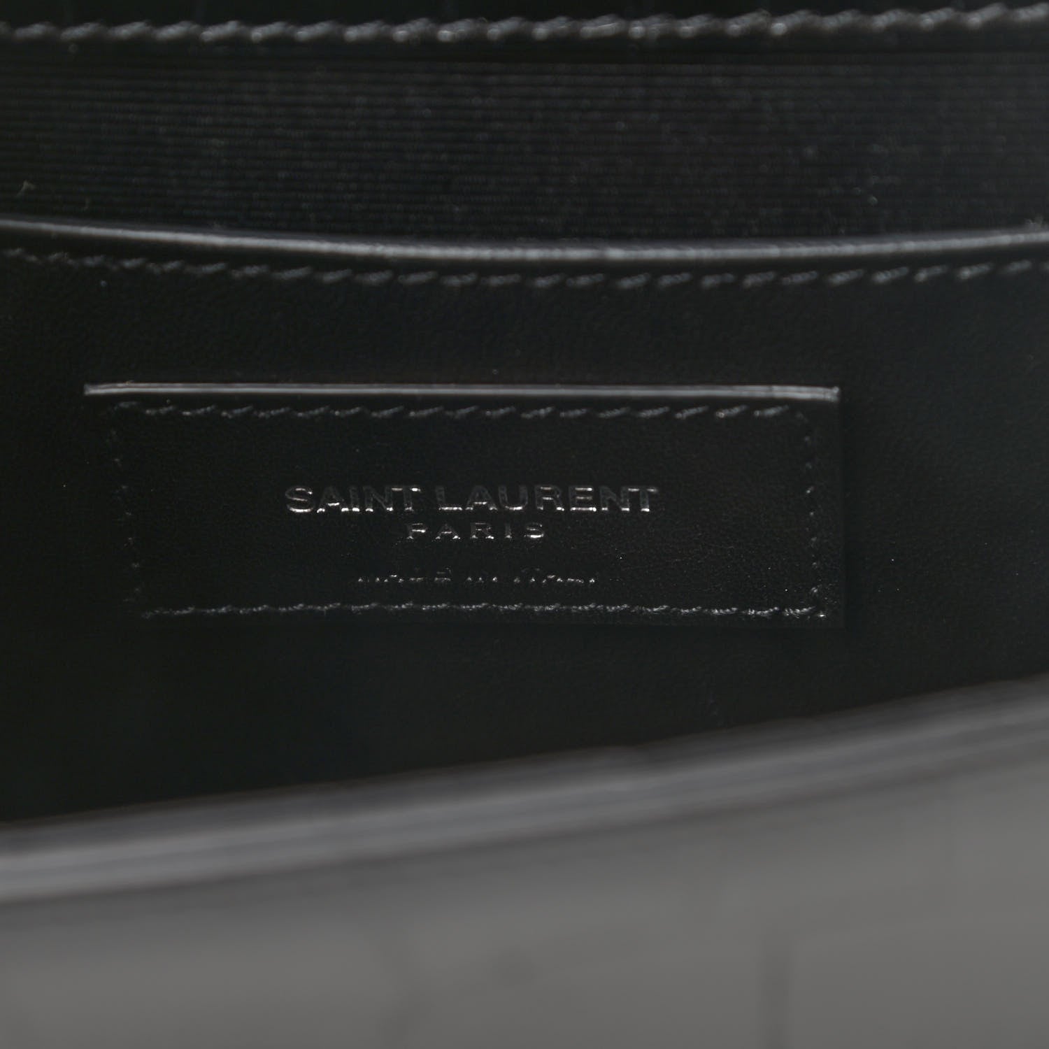 Saint Laurent Calfskin Crocodile Embossed Small Classic Monogram Tassel Satchel Black 6 of 10