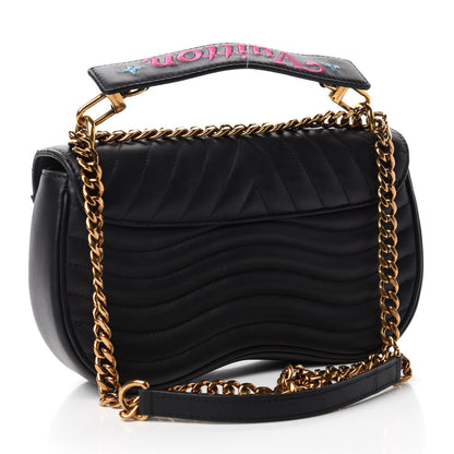 Louis Vuitton Calfskin Embroidered New Wave Chain MM Black 3 of 11