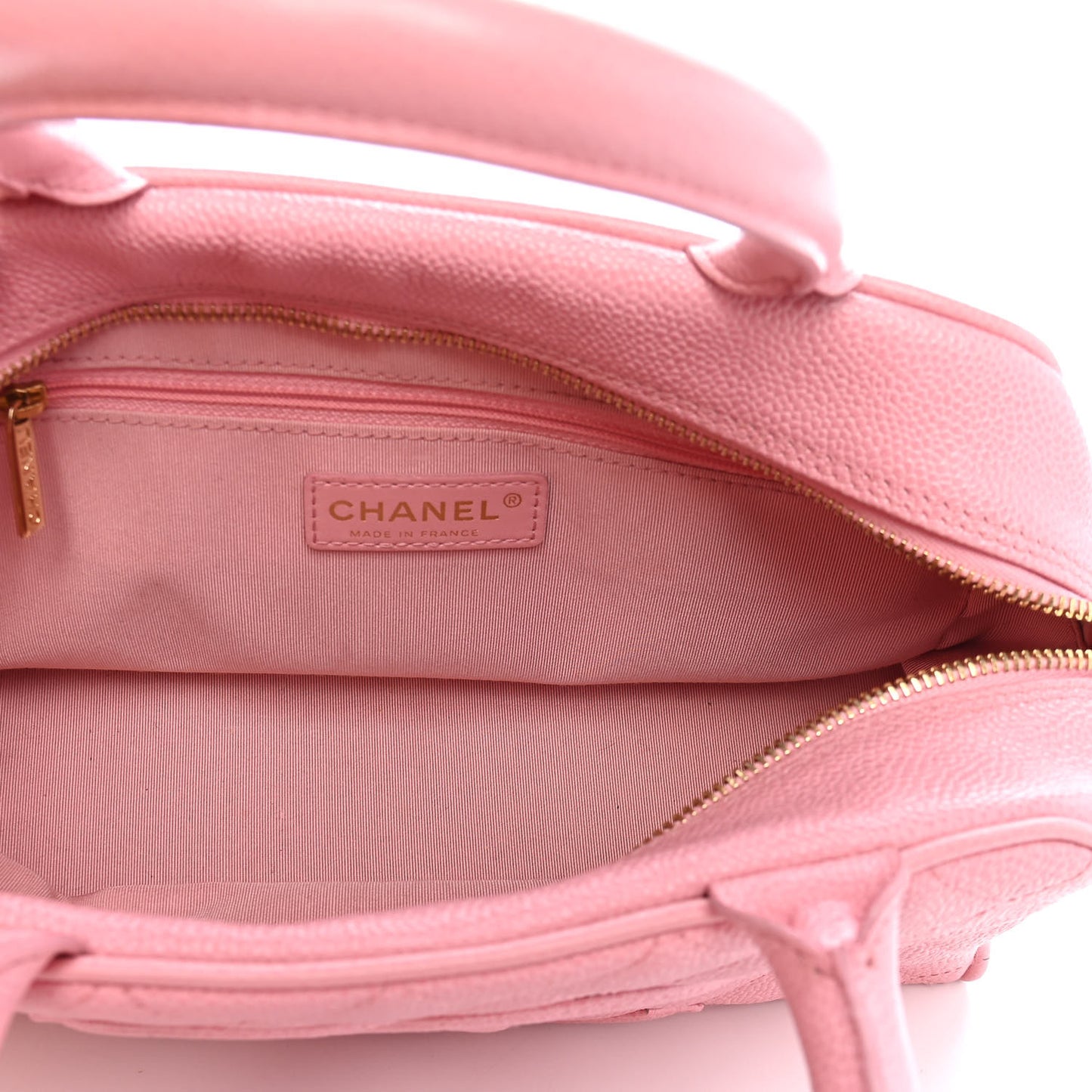 Caviar Quilted Small Bowler Pink