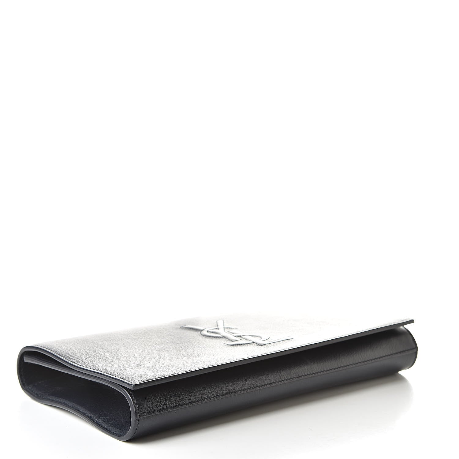 Saint Laurent Calfskin Monogram Large Belle De Jour Clutch Navy 4 of 7