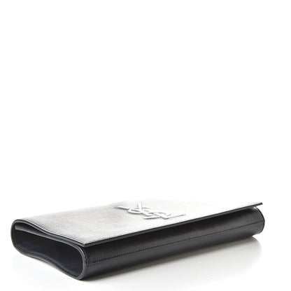 Saint Laurent Calfskin Monogram Large Belle De Jour Clutch Navy 4 of 7