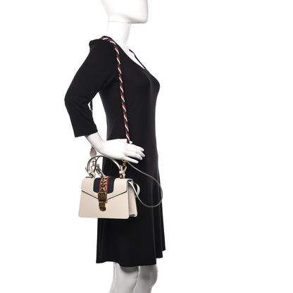 Gucci Calfskin Mini Sylvie Top Handle Bag White 3 of 12