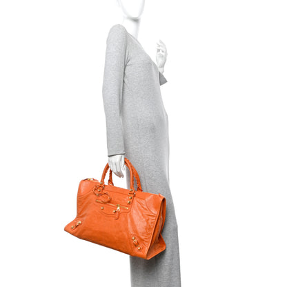 Balenciaga Agneau Giant 12 Gold Hardware Work Tangerine 3 of 21