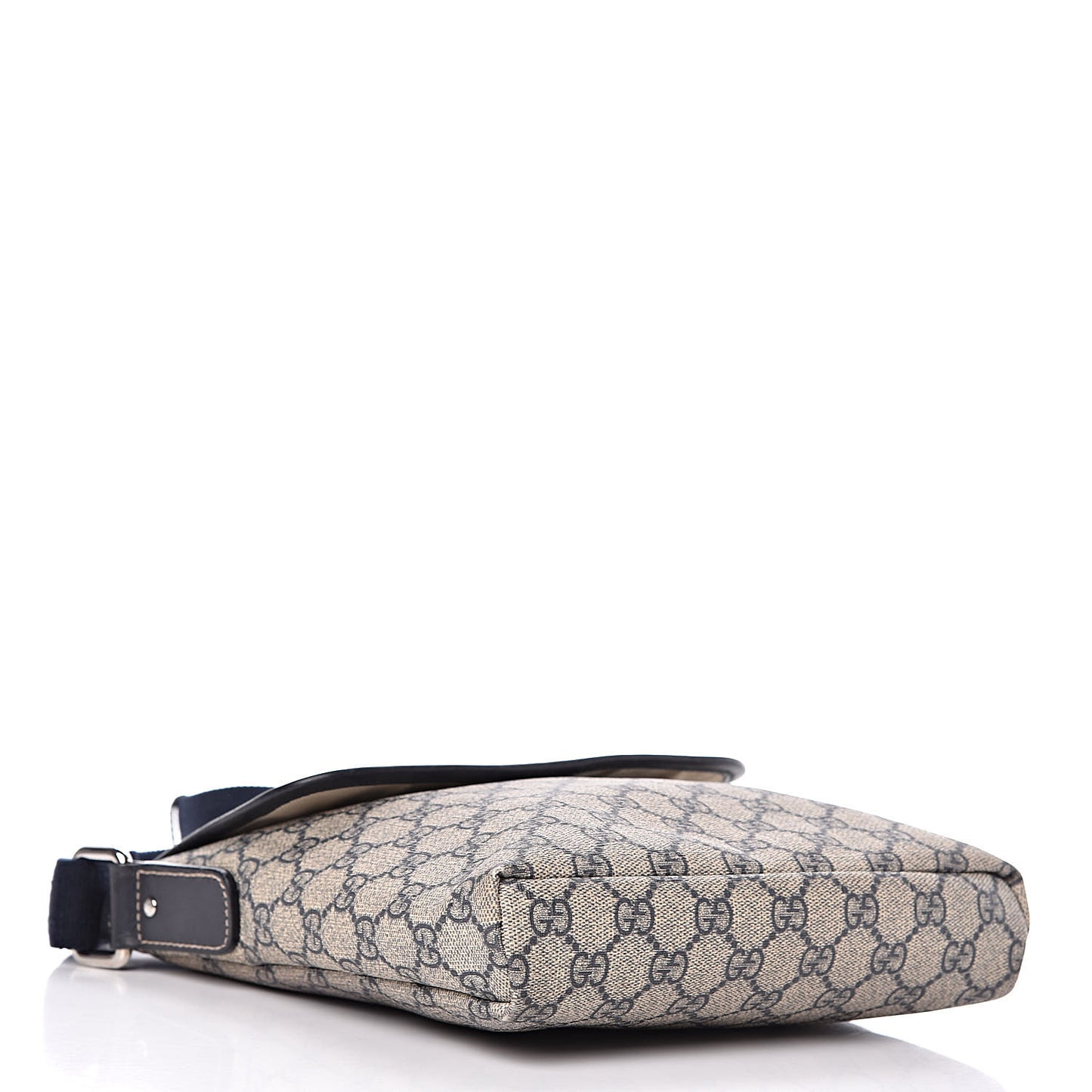 GG Plus Monogram Sellieria Calfskin Small Flap Messenger Bag Beige Blue