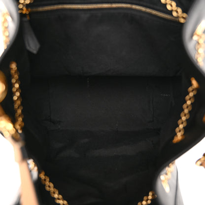 Fendi Vitello Grace King Karligraphy Chain Bucket Bag Black Bisquit 5 of 13