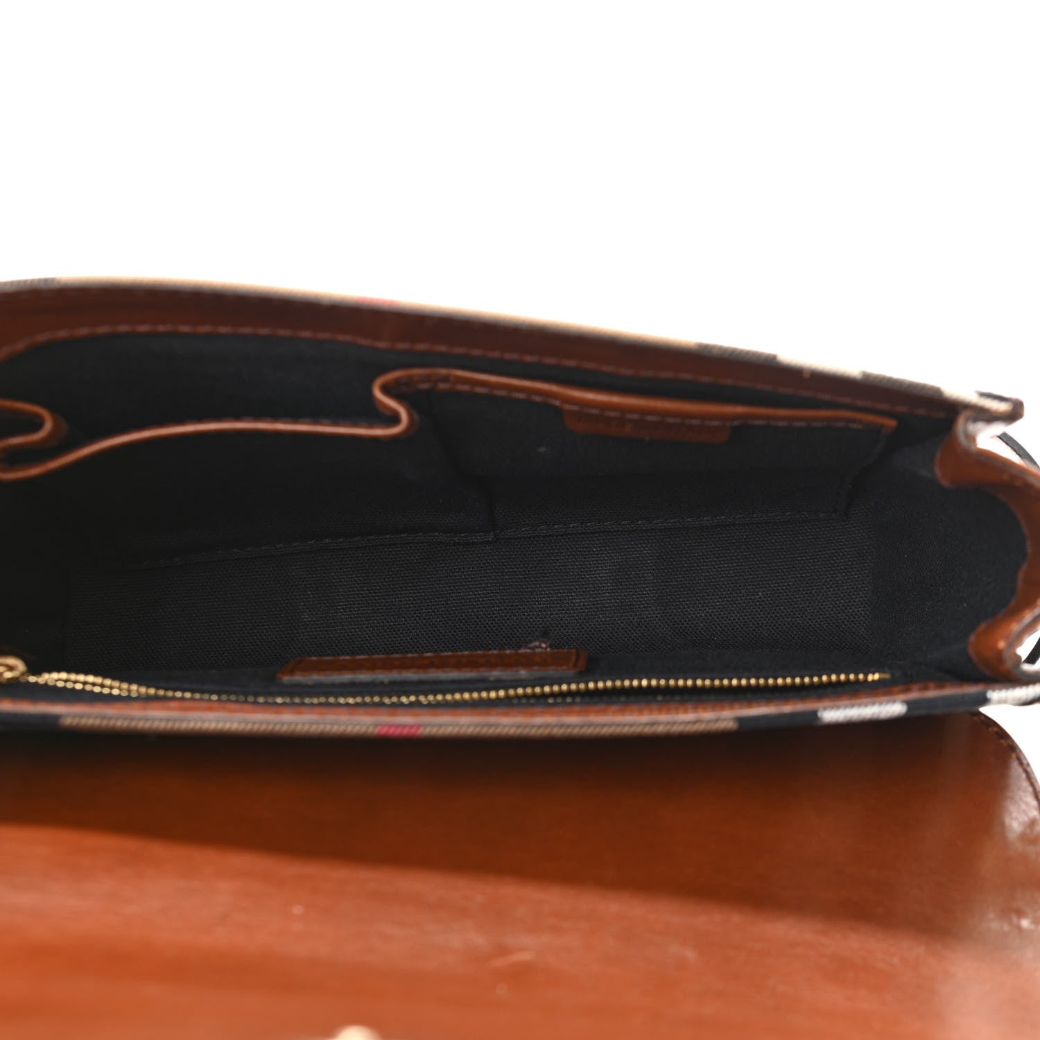 Burberry House Check Bridle Calfskin Small Abbott Crossbody Bag Tan 4 of 13