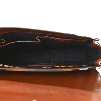Burberry House Check Bridle Calfskin Small Abbott Crossbody Bag Tan 4 of 13