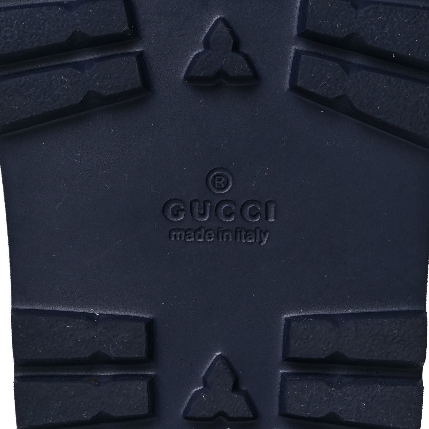 Calfskin Rubber GucciGhost Mens Lug Sole Slide Sandals 7 Blue Agata Hibiscus Red