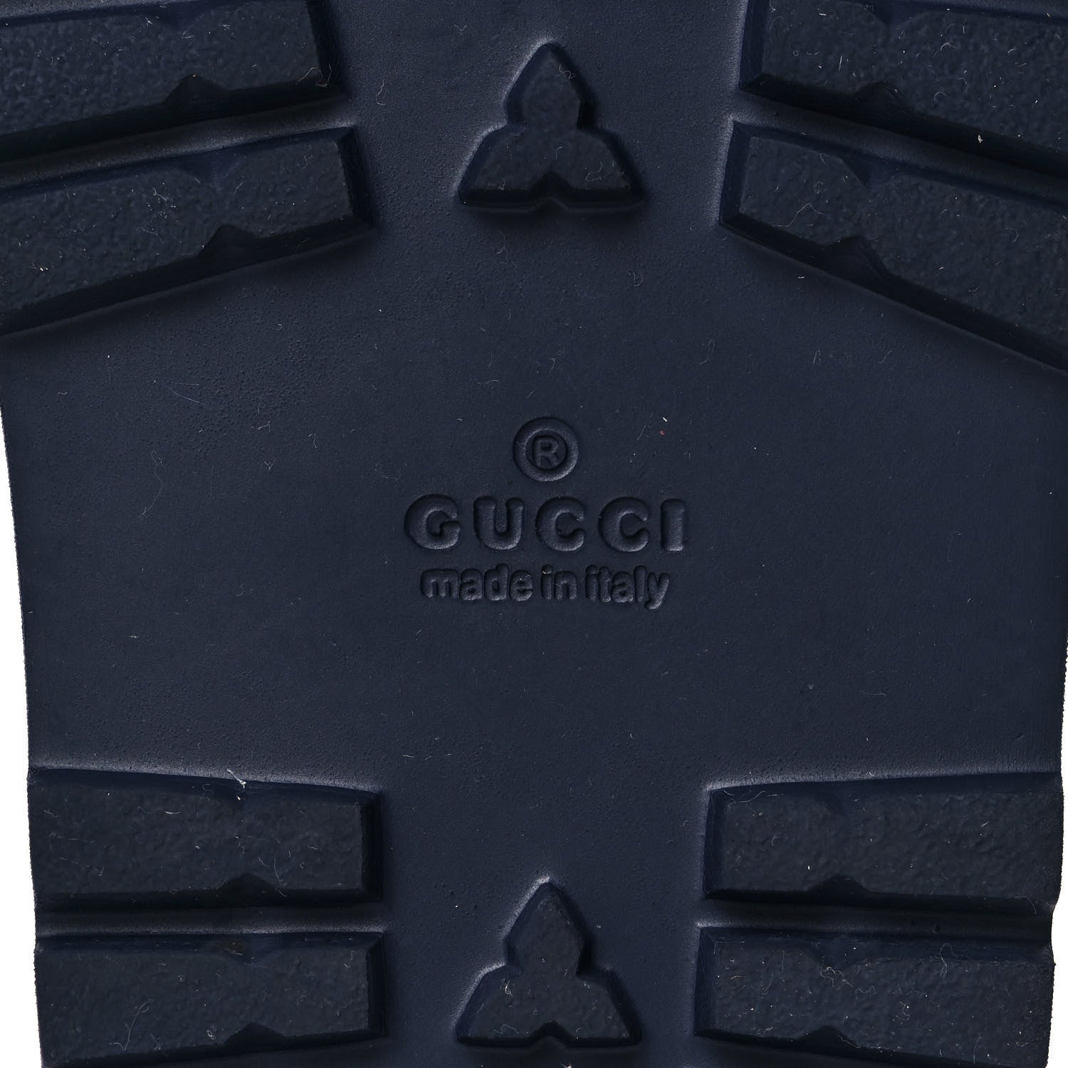 Gucci Calfskin Rubber GucciGhost Mens Lug Sole Slide Sandals 7 Blue Agata Hibiscus Red 7 of 10