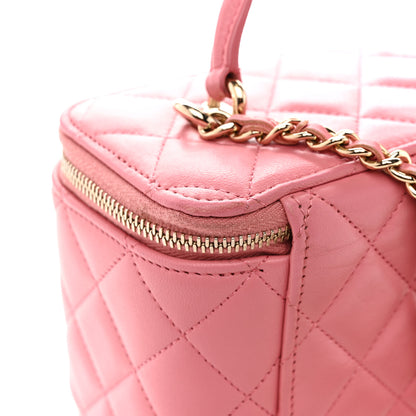 Chanel Lambskin Quilted Small Top Handle Vanity Case With Chain Pink 11 of 14