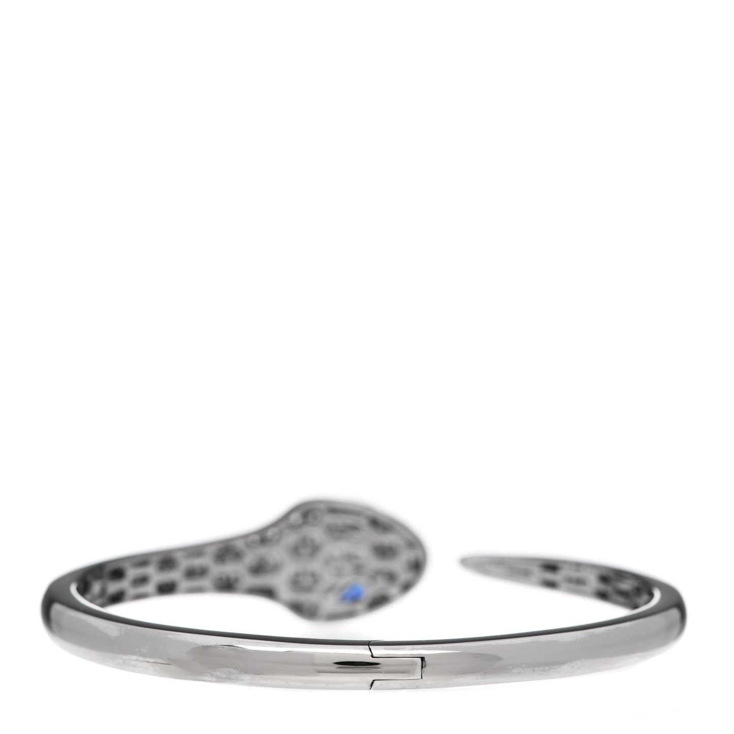 18K White Gold Diamond Blue Sapphire Serpent Bracelet S