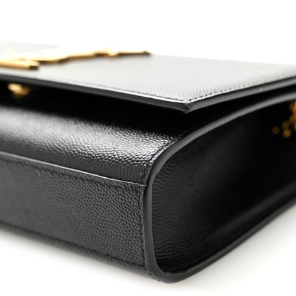 Saint Laurent Grain De Poudre Small Monogram Kate Satchel Black 9 of 10