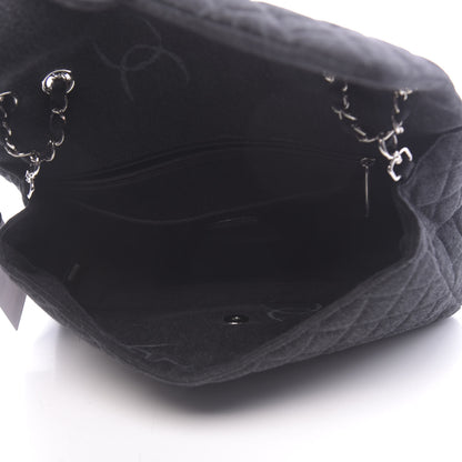 Chanel Denim Quilted CC Print Jumbo Single Flap Black 5 of 11