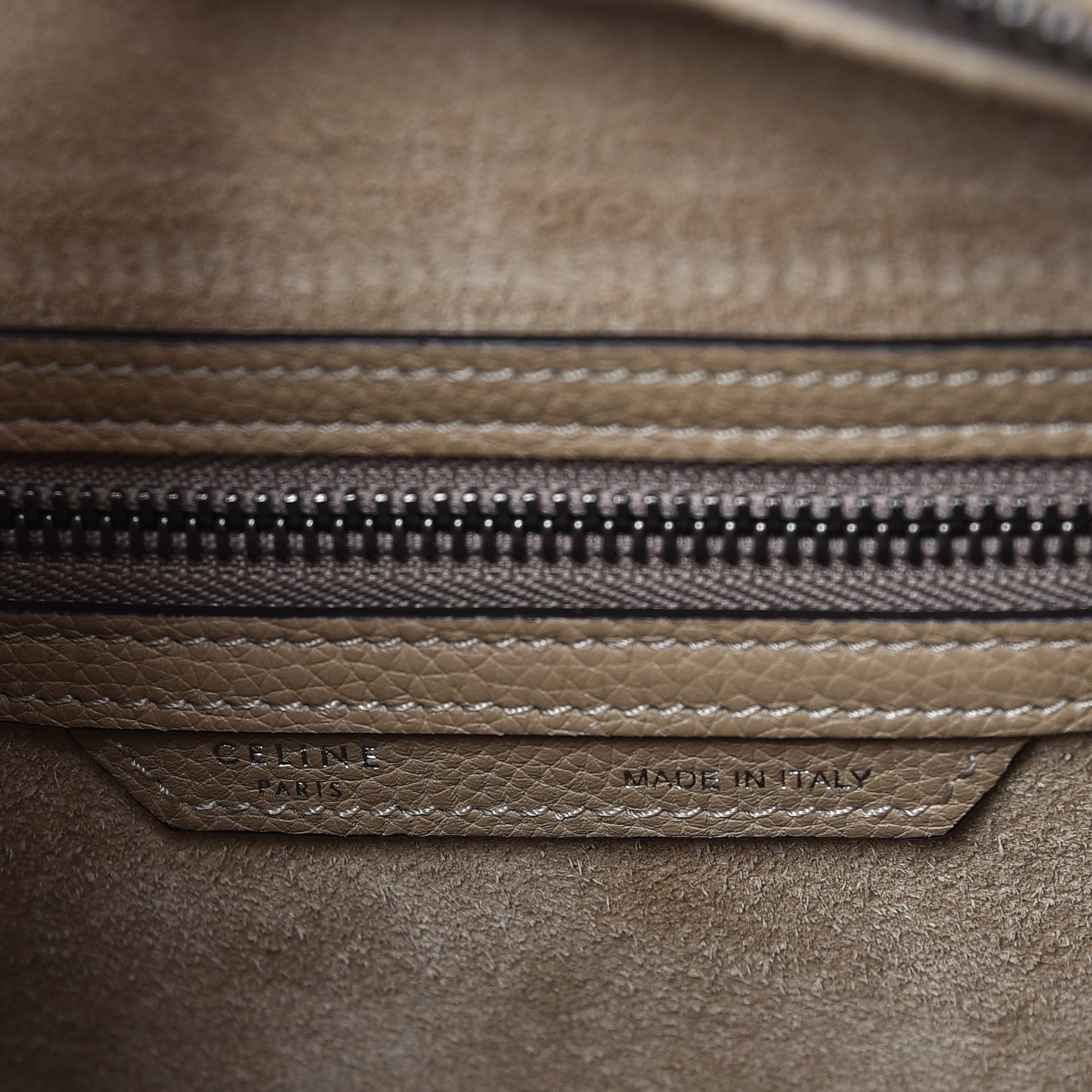 Celine Drummed Calfskin Micro Luggage Dune 6 of 10