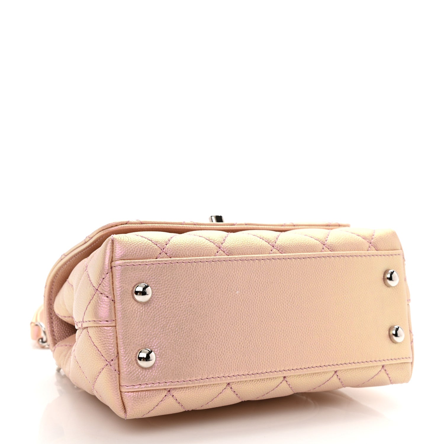 Chanel Iridescent Caviar Quilted Extra Mini Coco Handle Flap Light Pink 4 of 9