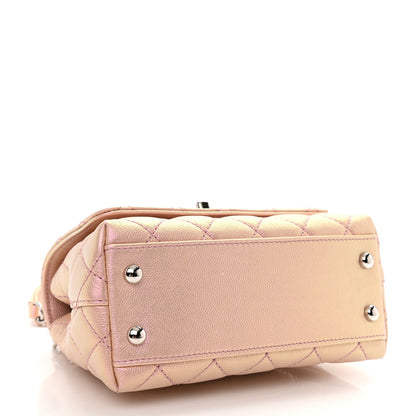 Chanel Iridescent Caviar Quilted Extra Mini Coco Handle Flap Light Pink 4 of 9