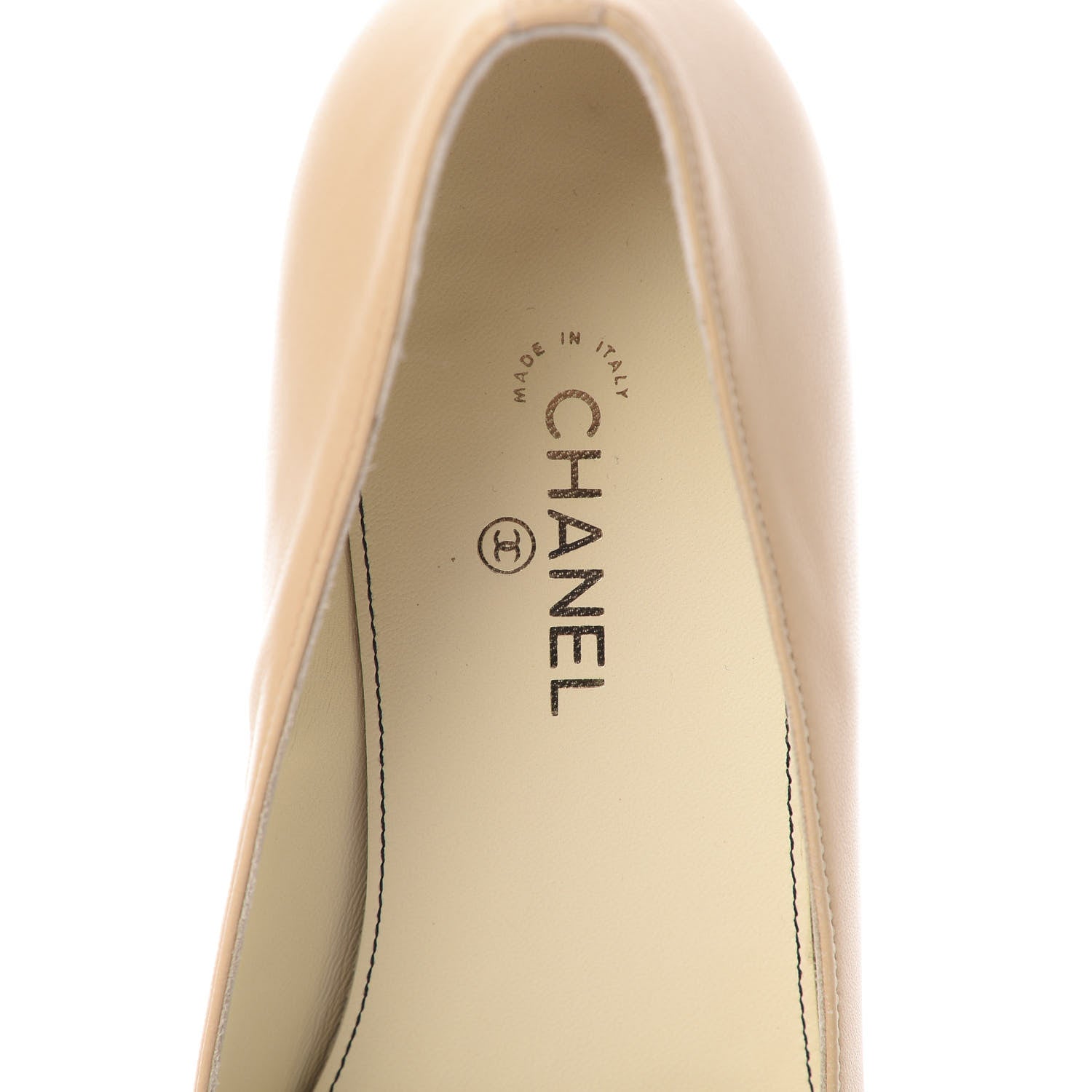 Chanel Lambskin Pearl Bow Ballerina Flats 37 Beige Black 10 of 14