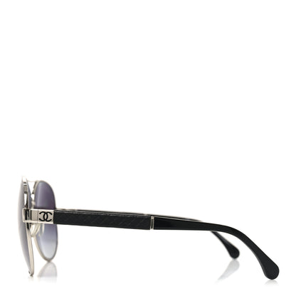 Chanel Lambskin Quilted CC 4195-Q Sunglasses Silver 3 of 7