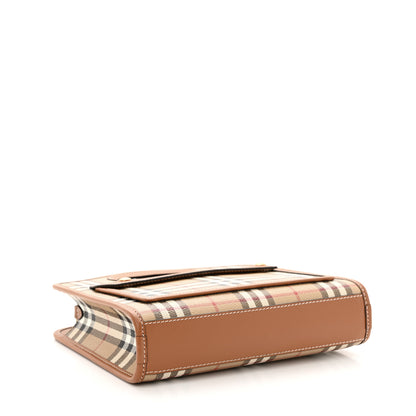 Burberry Smooth Calfskin Check Mini Pocket Bag Briar Brown 4 of 9