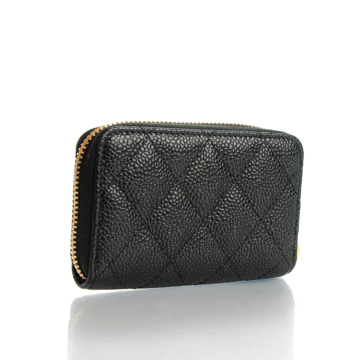 Chanel Caviar Quilted Zip Coin Purse Black 3 of 7