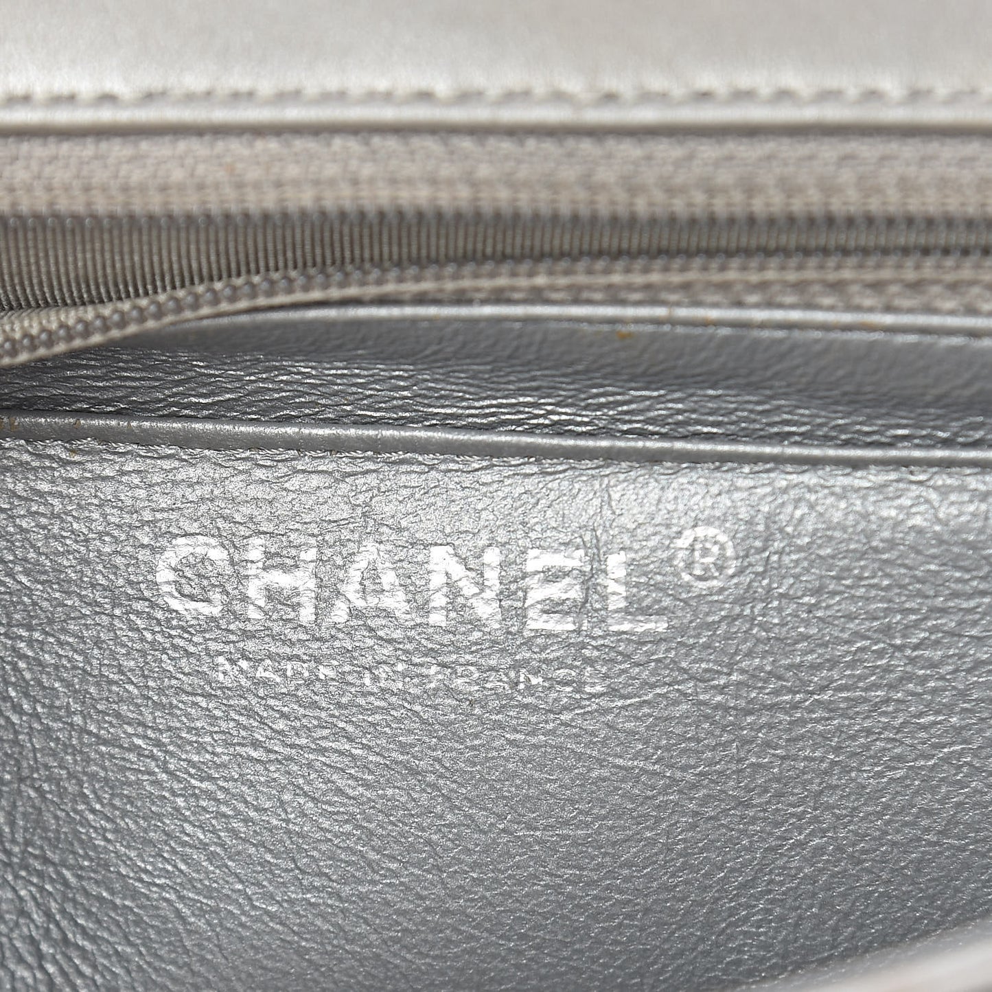 Metallic Lambskin Quilted Mini Rectangular Flap Silver