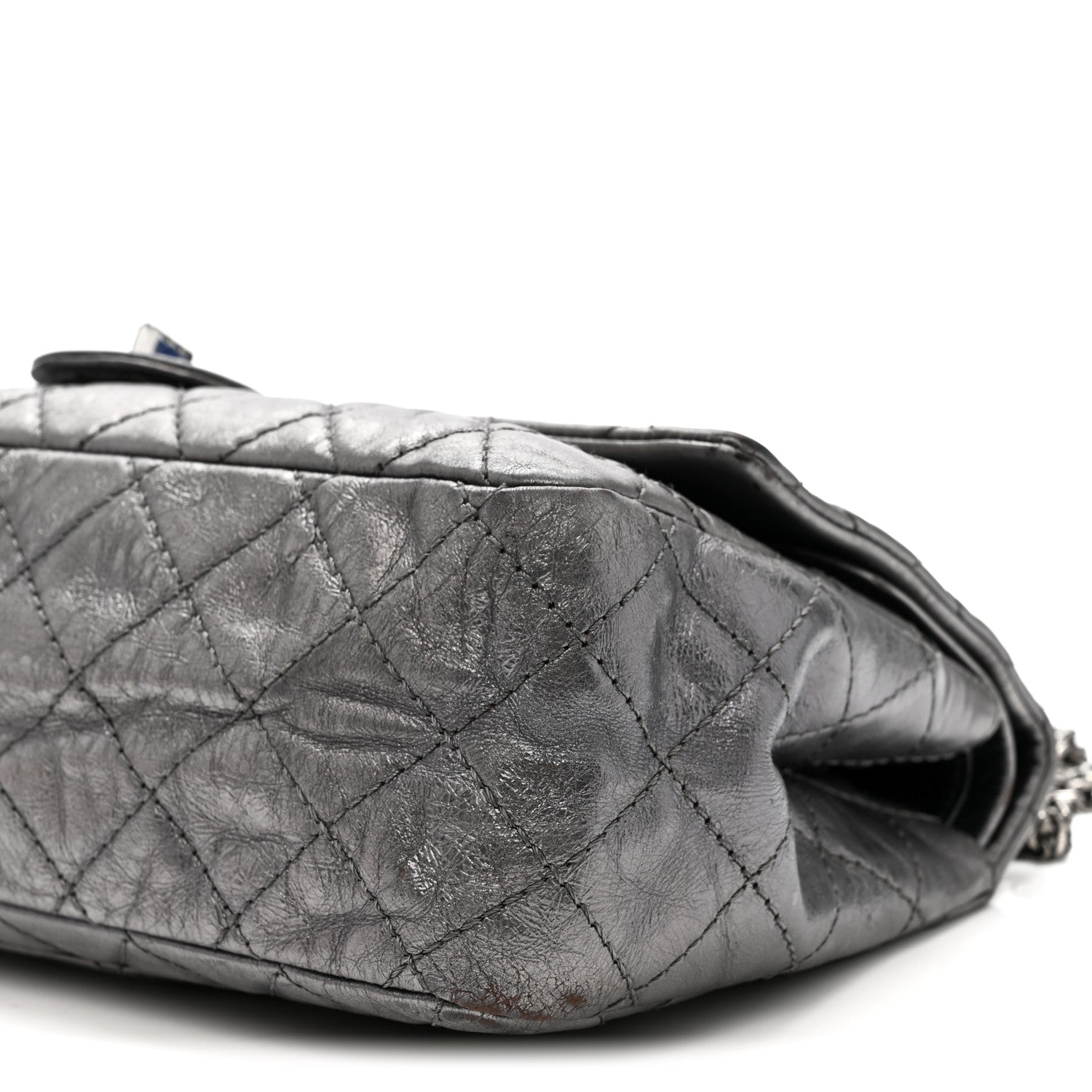 Chanel Metallic Aged Calfskin Quilted 2.55 Reissue 226 Flap Dark Silver 11 of 14