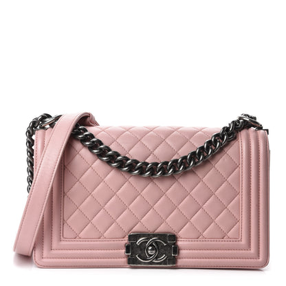 Chanel Lambskin Quilted Medium Boy Flap Light Pink 1 of 17