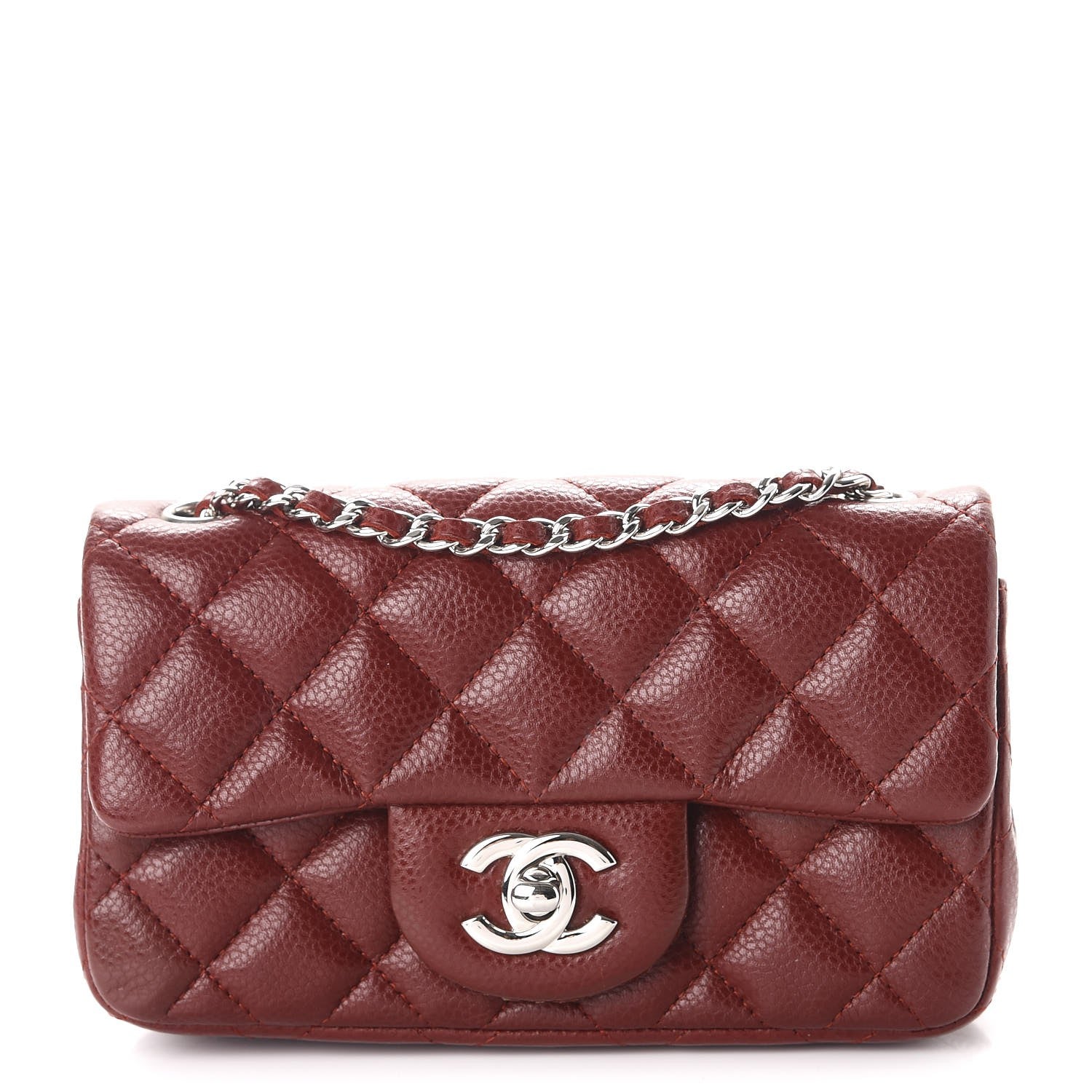Chanel Caviar Quilted Extra Mini Flap Burgundy 1 of 8