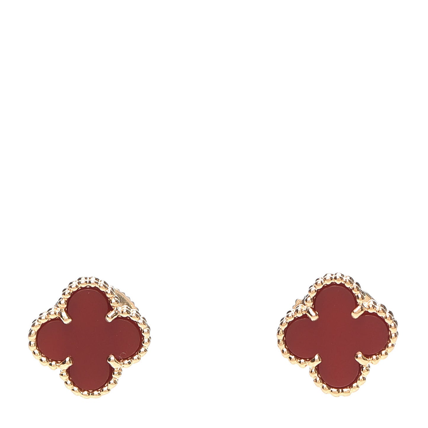 18K Rose Gold Carnelian Sweet Alhambra Earrings