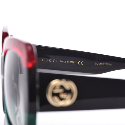 Gucci Square Frame GG0083S Sunglasses Glitter Red Black Green 6 of 6