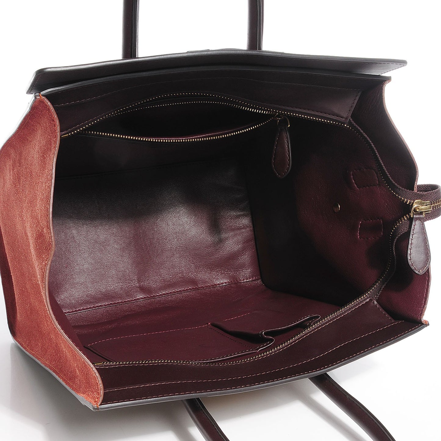 Smooth Calfskin Suede Mini Tri-Color Luggage Beige