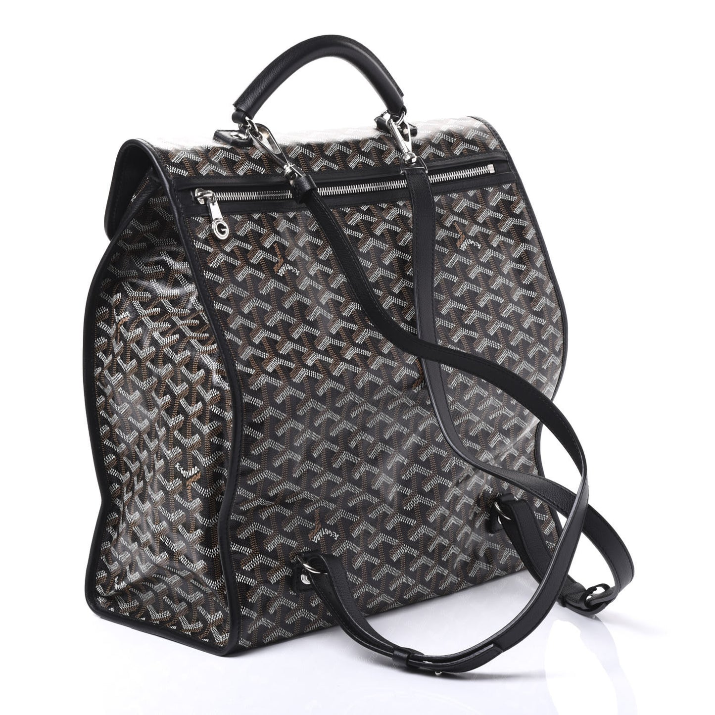 Goyardine Saint Leger Soft Briefcase Backpack Black