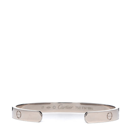 Cartier 18K White Gold LOVE Cuff Bracelet 17 3 of 5