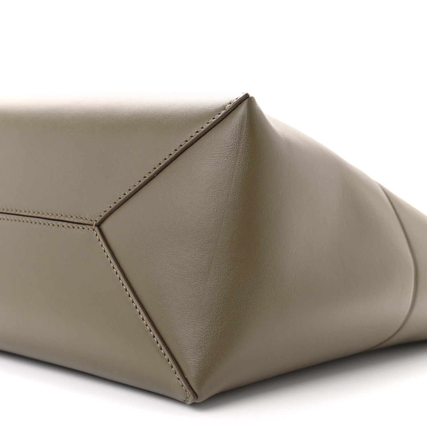 Loewe Shiny Calfskin Puzzle Fold Tote Dark Khaki Green 10 of 10