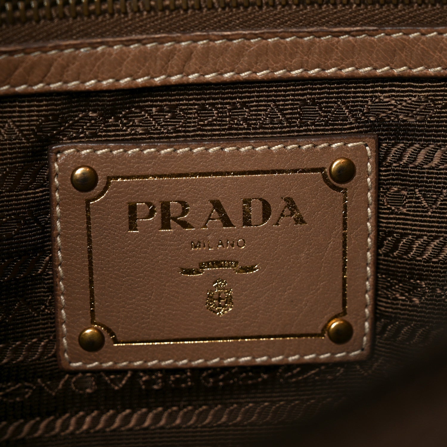 Prada Cervo Deerskin Shopping Satchel Visone 6 of 9