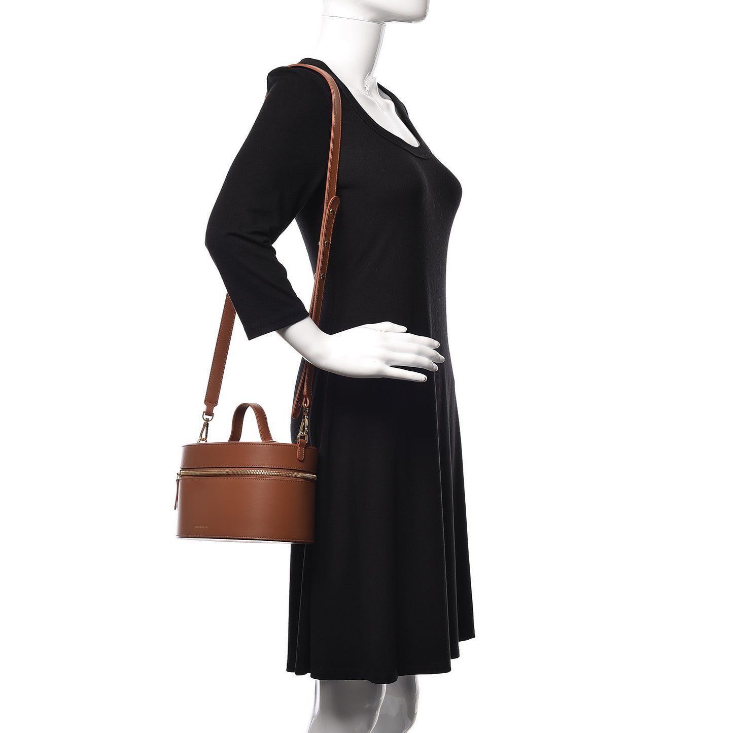 Calfskin Train Case Crossbody Saddle