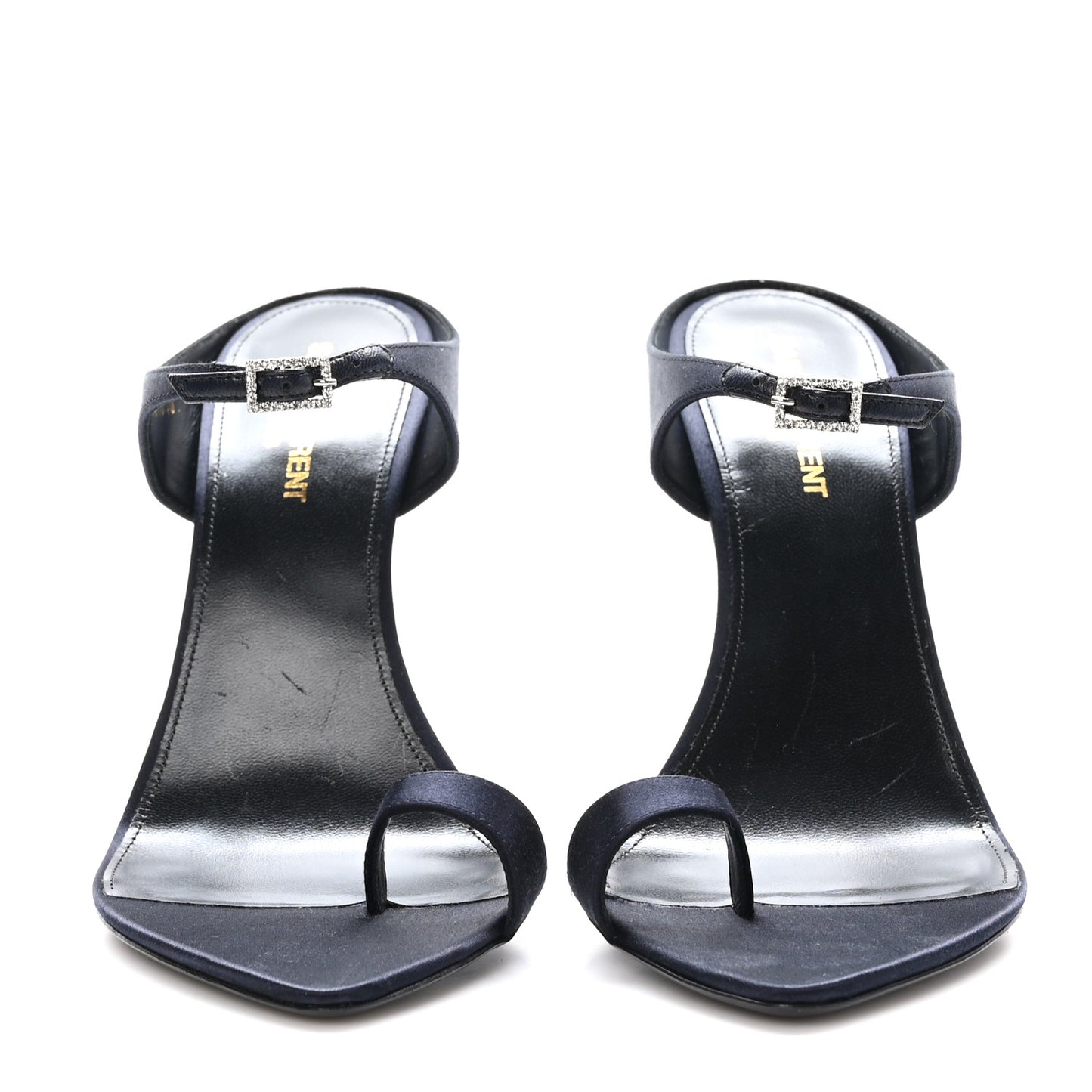 Crepe Satin Dive Mule Sandals 40 Patriot Navy