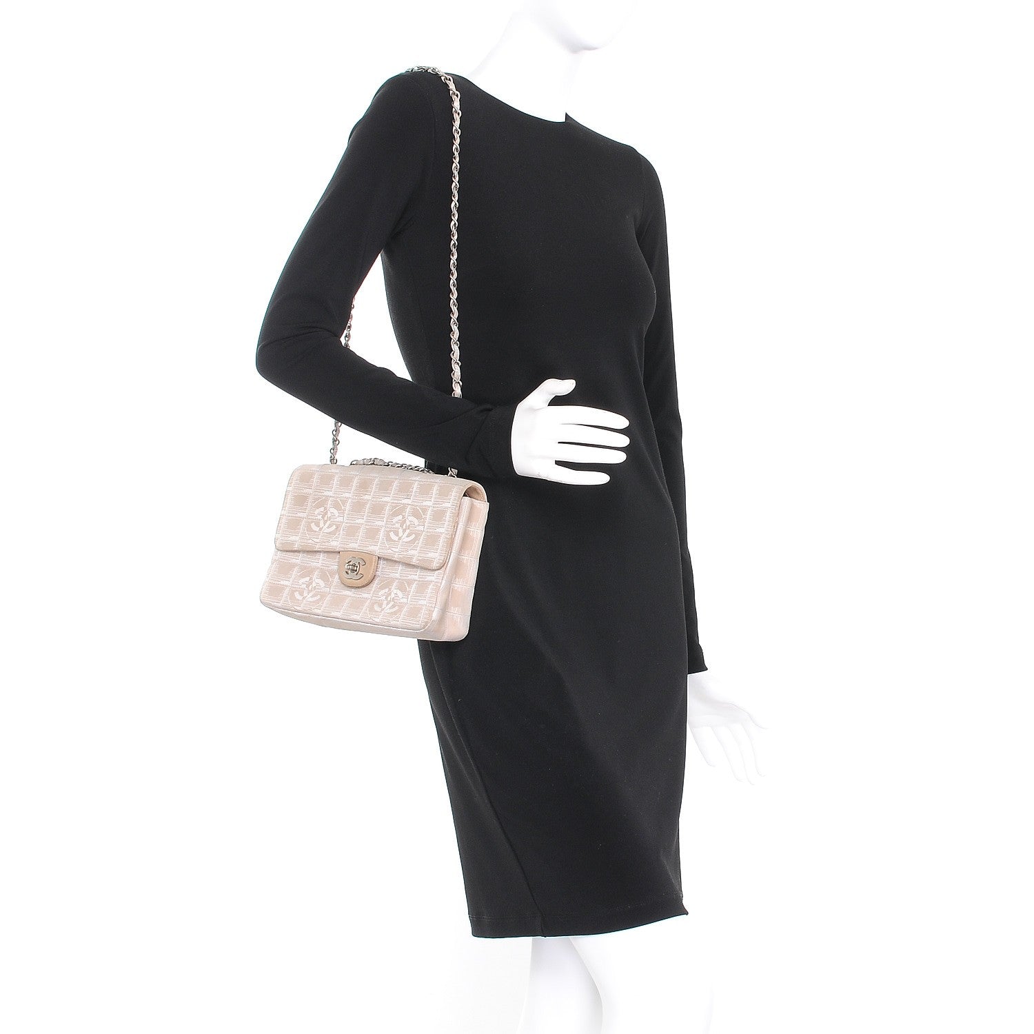 Chanel Nylon Medium Travel Flap Light Beige 2 of 9