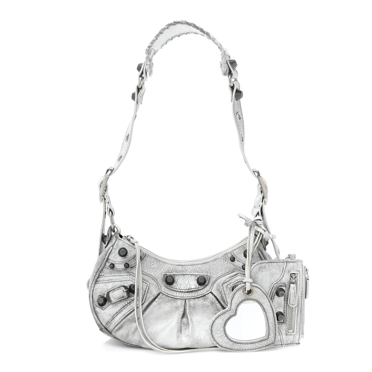 Balenciaga Agneau Arena Dirty Effect Le Cagole Shoulder Bag XS Optic White 1 of 12