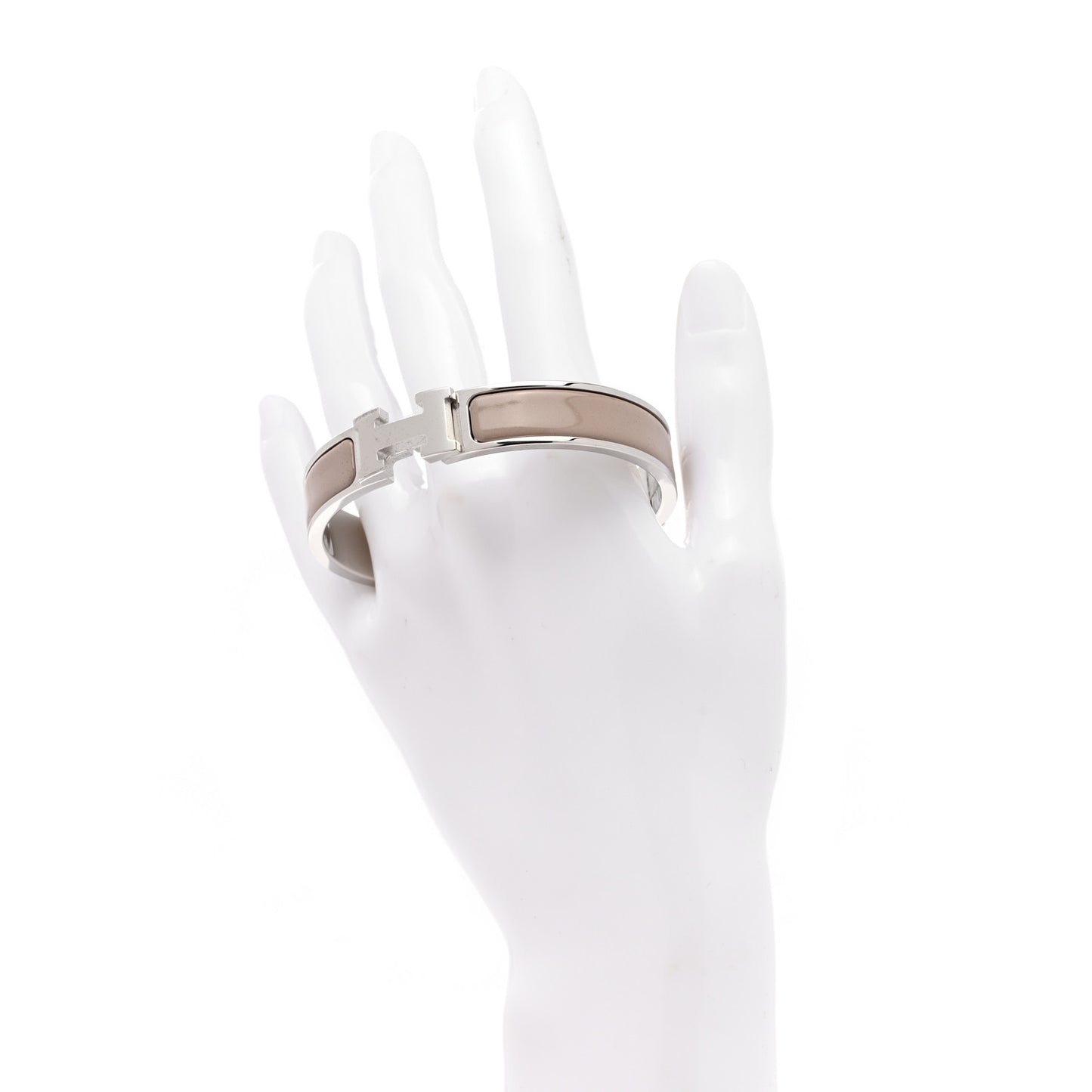 Enamel Narrow Clic Clac H Bracelet PM Marron Glace